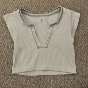 -White Urban Outfitters- Out From Under Go For Gold Seamless Cropped Top